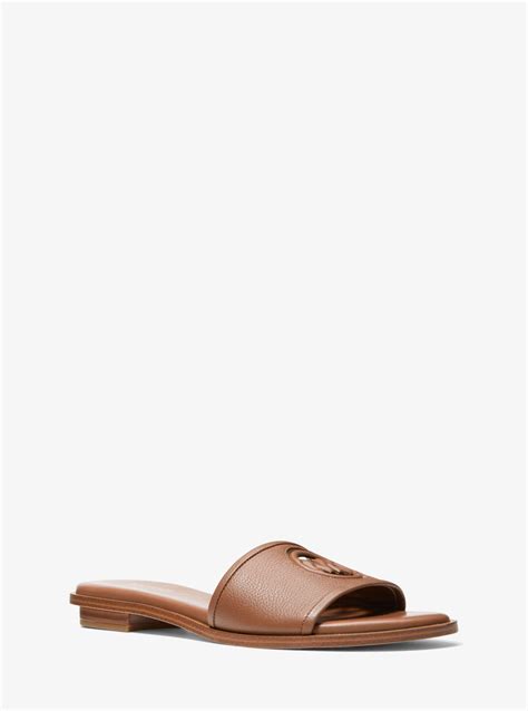 Michael Kors Deanna Cutout Leather Slide Sandal 